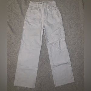 Zara white wide leg jeans